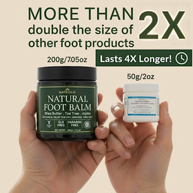 natriglo balm applied to heel demonstrating softening benefit