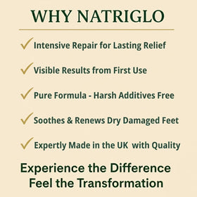 natriglo ingredients display with shea, jojoba, tea tree for nourishment