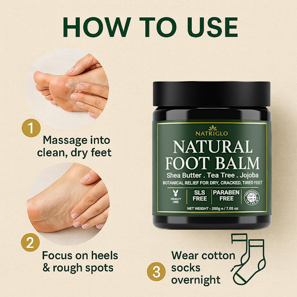 natriglo nighttime foot care scene promoting overnight repair benefits
