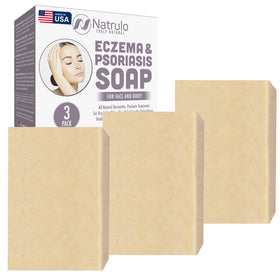 Natrulo soap front packaging showing brand and calming calendula for natural relief