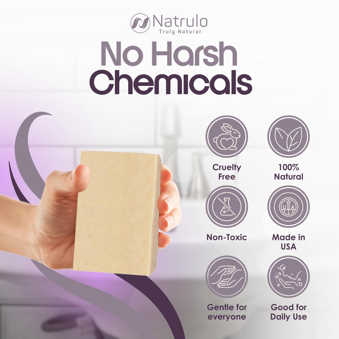 Natrulo soap lather in hand demonstrating gentle cleansing and reduced itchiness