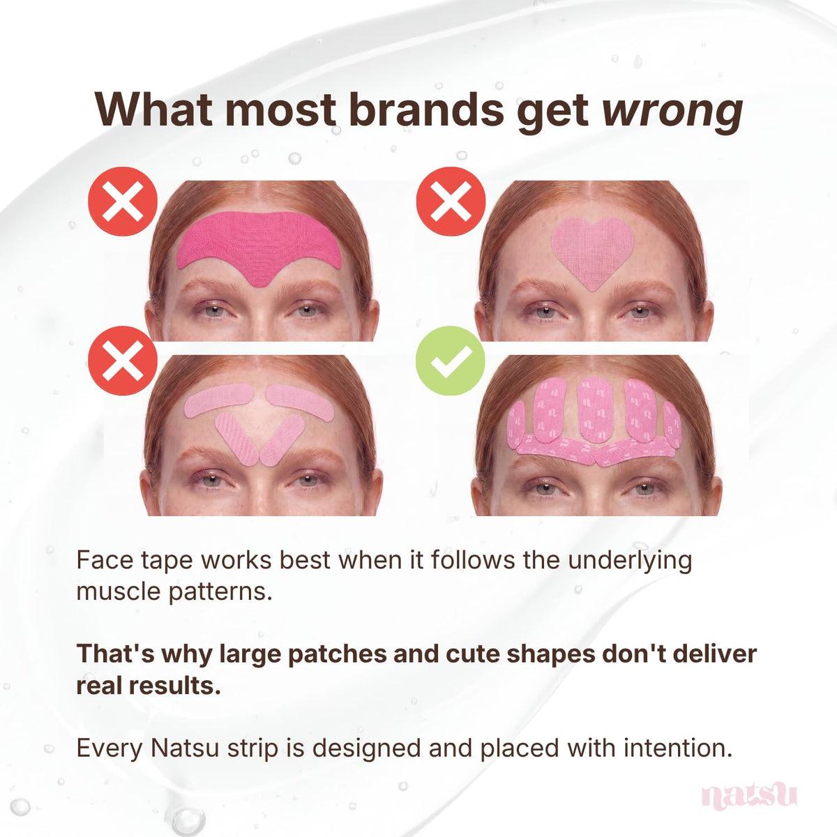 Natsu crow's feet patch in place showing delicate eye-area coverage