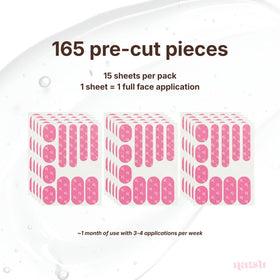 Natsu product label and ingredient list highlighting dermatologist-tested adhesive