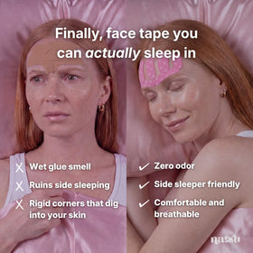 Natsu forehead patch applied demonstrating precise shape and overnight hold