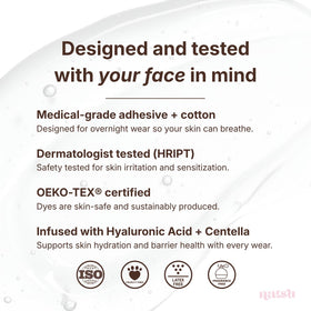 Natsu smile line adhesive detail, gentle latex-free hold benefit