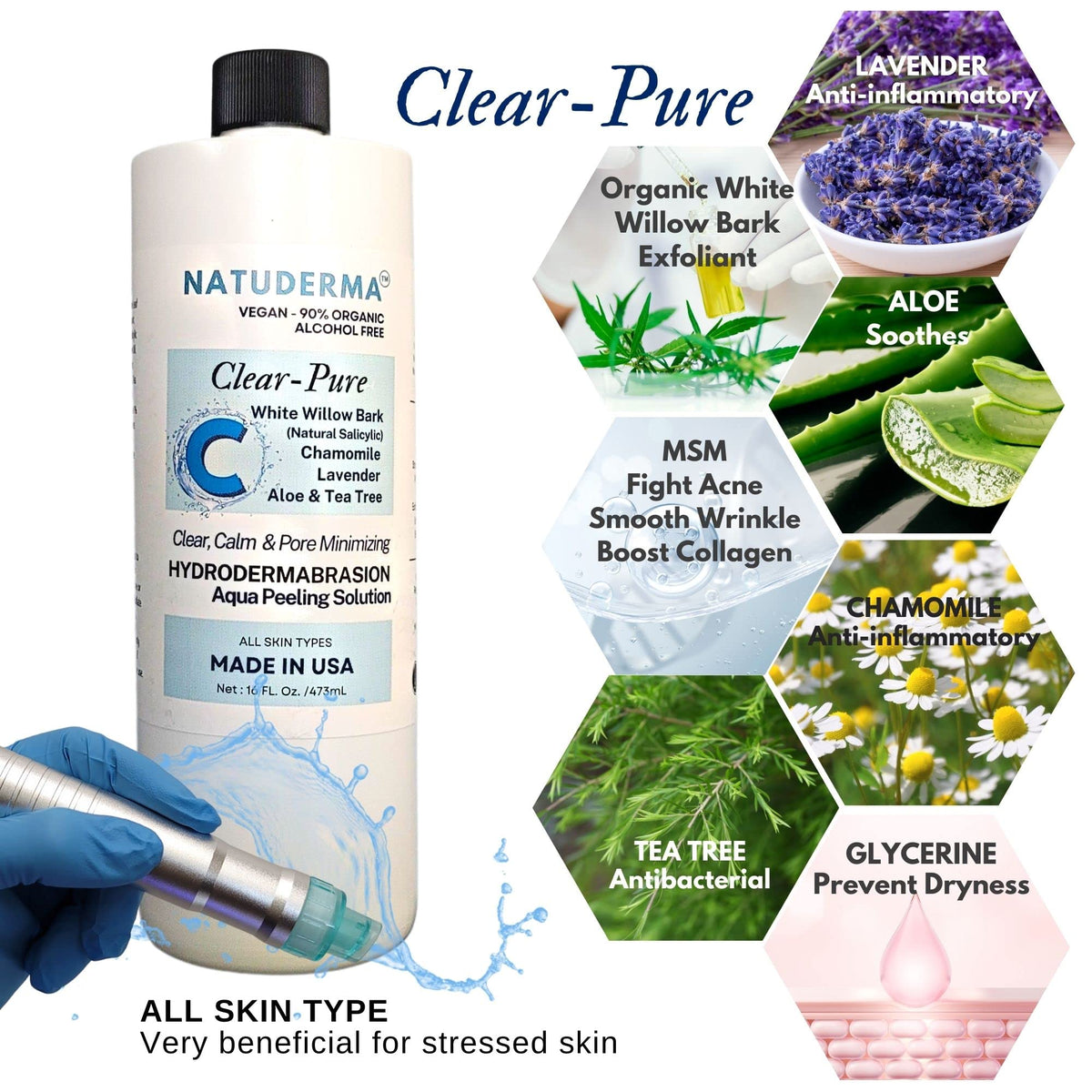 NATUDERMA professional spa technician using hydro treatment setup