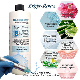 NATUDERMA bottle in hand to show real size and professional capacity