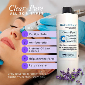 NATUDERMA Solution C droplet on fingertip for sensitive skin safety
