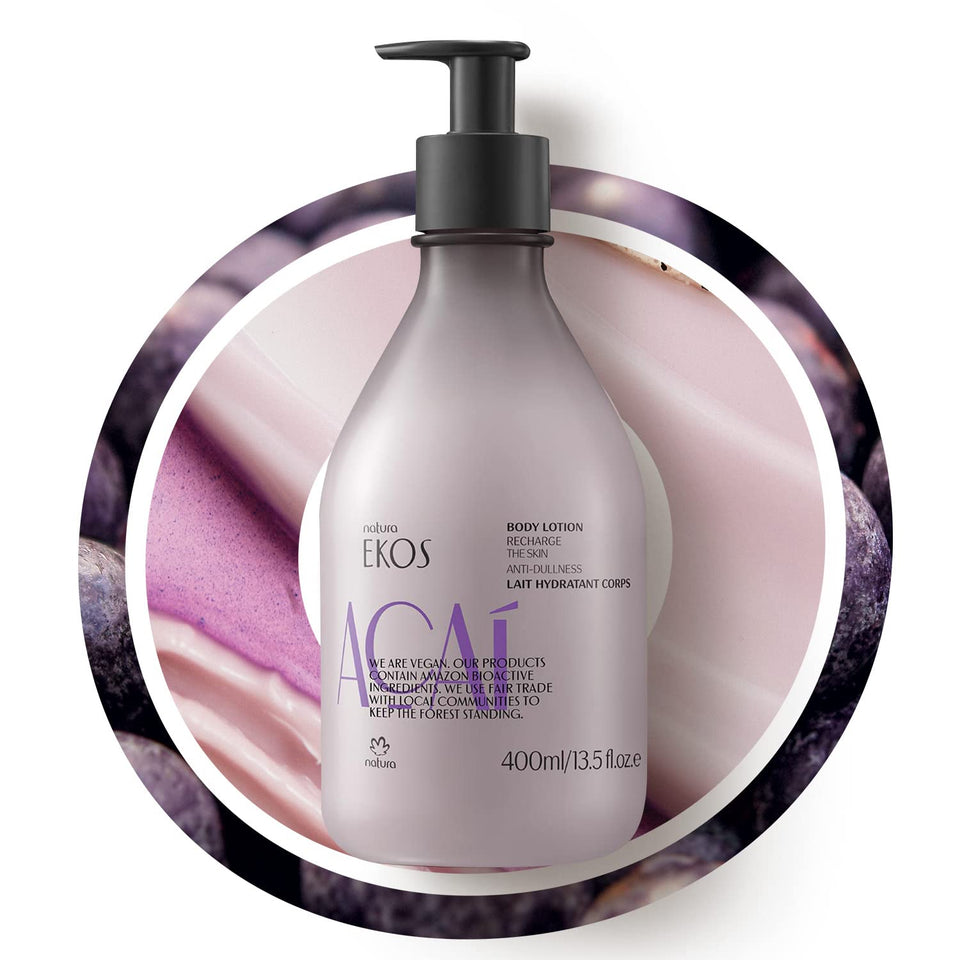 Natura açaí bottle front showing packaging and hydrating benefits