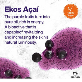 Natura açaí open cap detail displaying refillable-friendly design