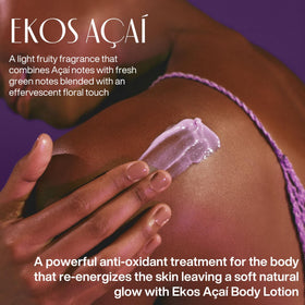Natura açaí lotion texture close-up demonstrating fast absorption