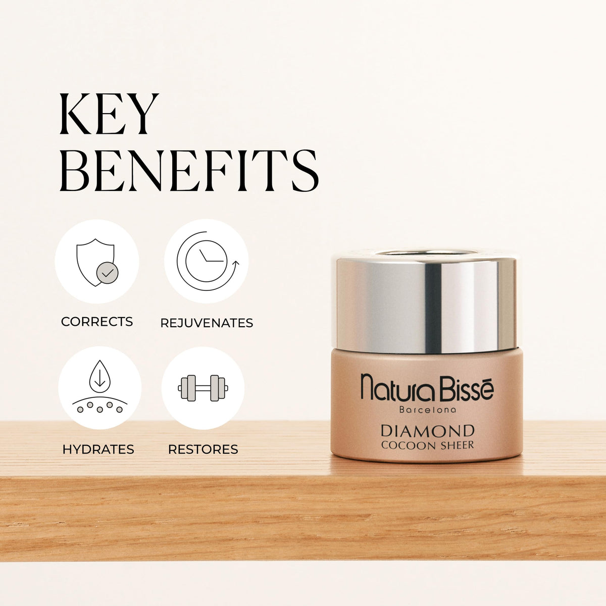 Natura Bissé application on fingertips demonstrating easy blending and quick absorption benefit