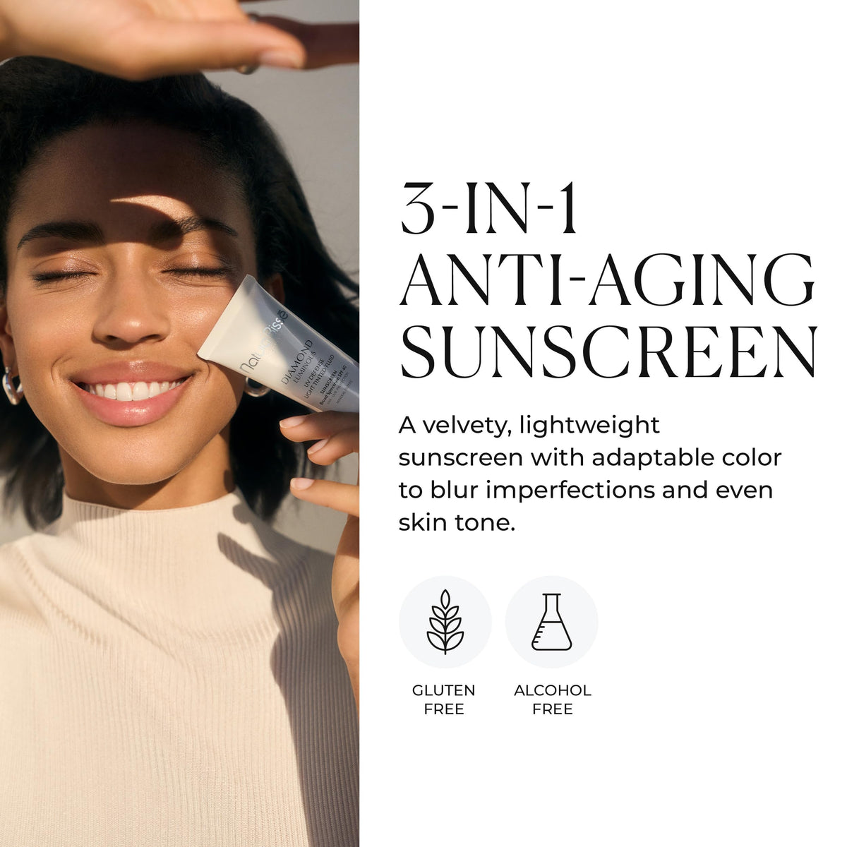 Natura Bissé applied on model's face for natural luminous finish and everyday wear