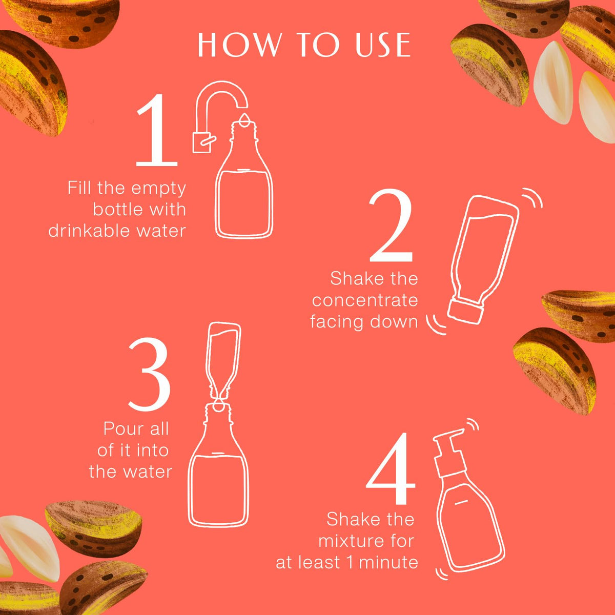 natura prepared lotion in a pump bottle after mixing shows ready-to-use hydration benefit