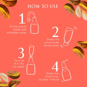 natura prepared lotion in a pump bottle after mixing shows ready-to-use hydration benefit