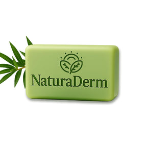 Natura Derm front packaging showing bar and calming benefit