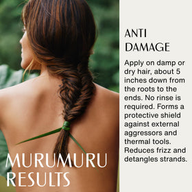 natura applied to hair mid-lengths demonstrating detangling and smoothing benefit