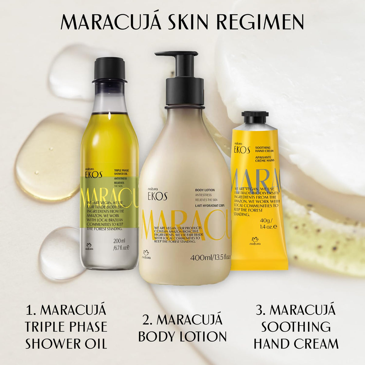 Natura bottle styled in bathroom, evokes daily routine and tropical fragrance