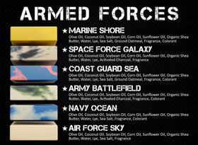 Natural American arranged six bars illustrating variety of masculine scents for daily rotation