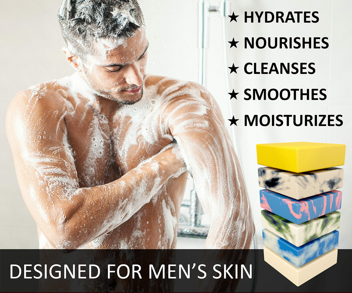 Natural American ingredients display with oatmeal, charcoal and essential oils for moisturizing benefit