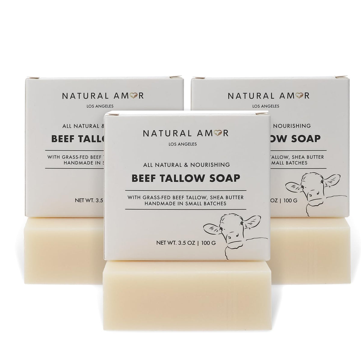Natural Amor Los Angeles close-up texture of tallow soap highlighting creamy feel