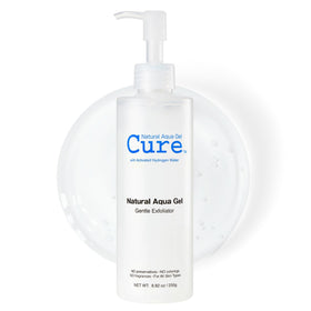 NATURAL AQUA GEL CURE front packaging showing bottle and label benefits