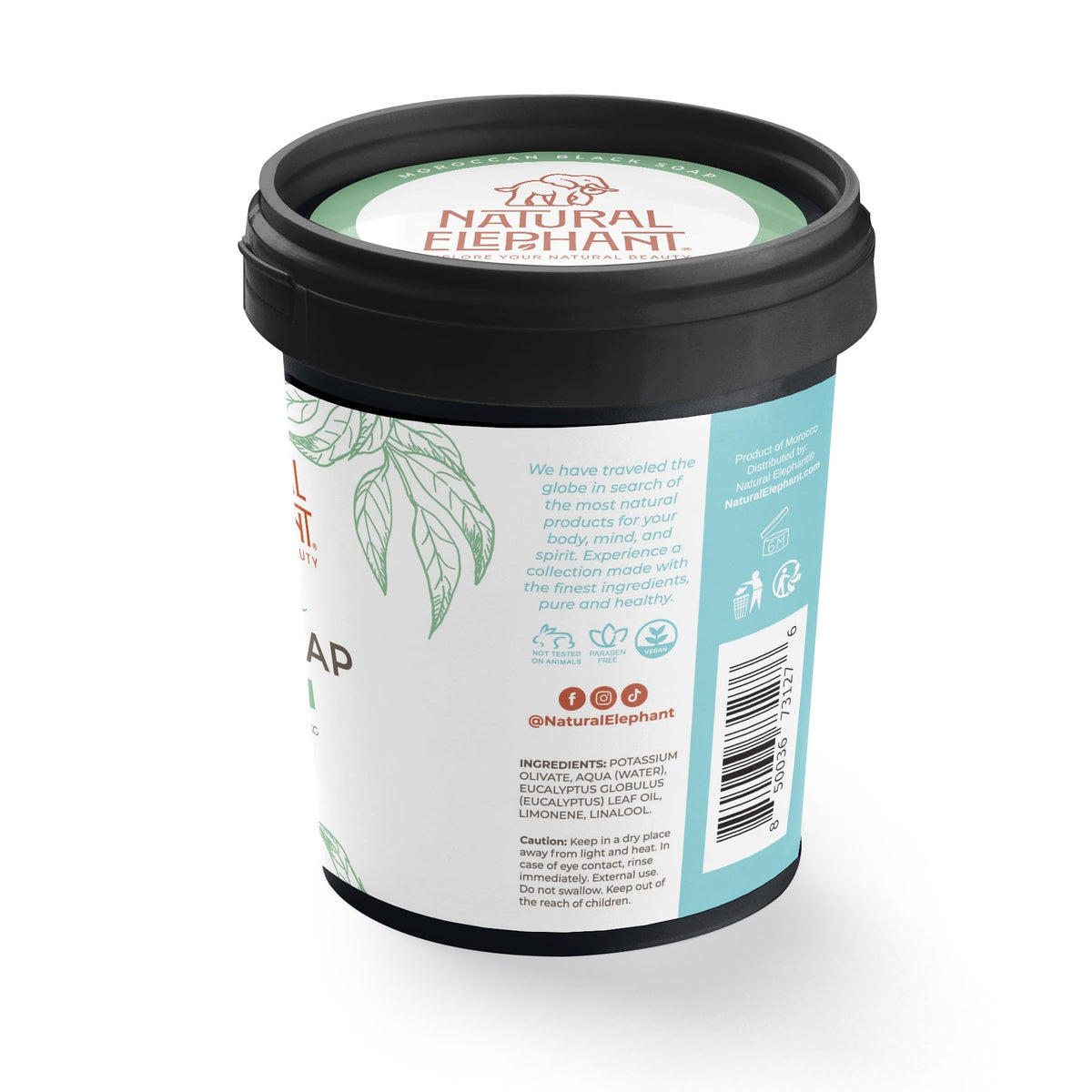 Natural Elephant recyclable packaging emphasizing eco-conscious ingredient sourcing