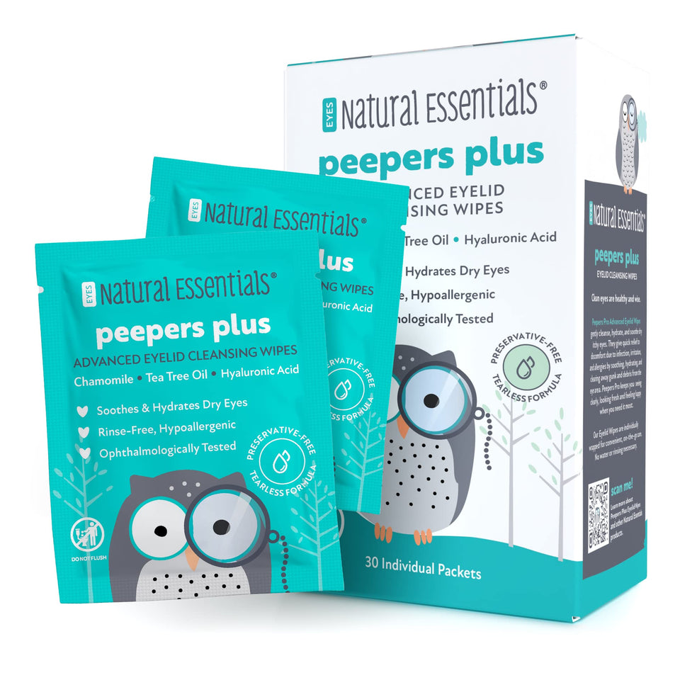 Natural Essentials product front packaging showing 30 wipes and benefits