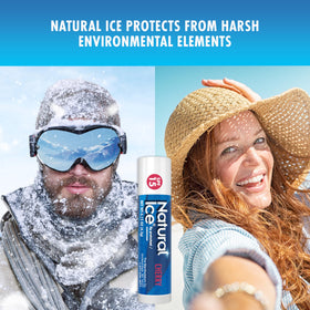 Natural Ice cherry applied on lips demonstrating cooling relief and softening benefit