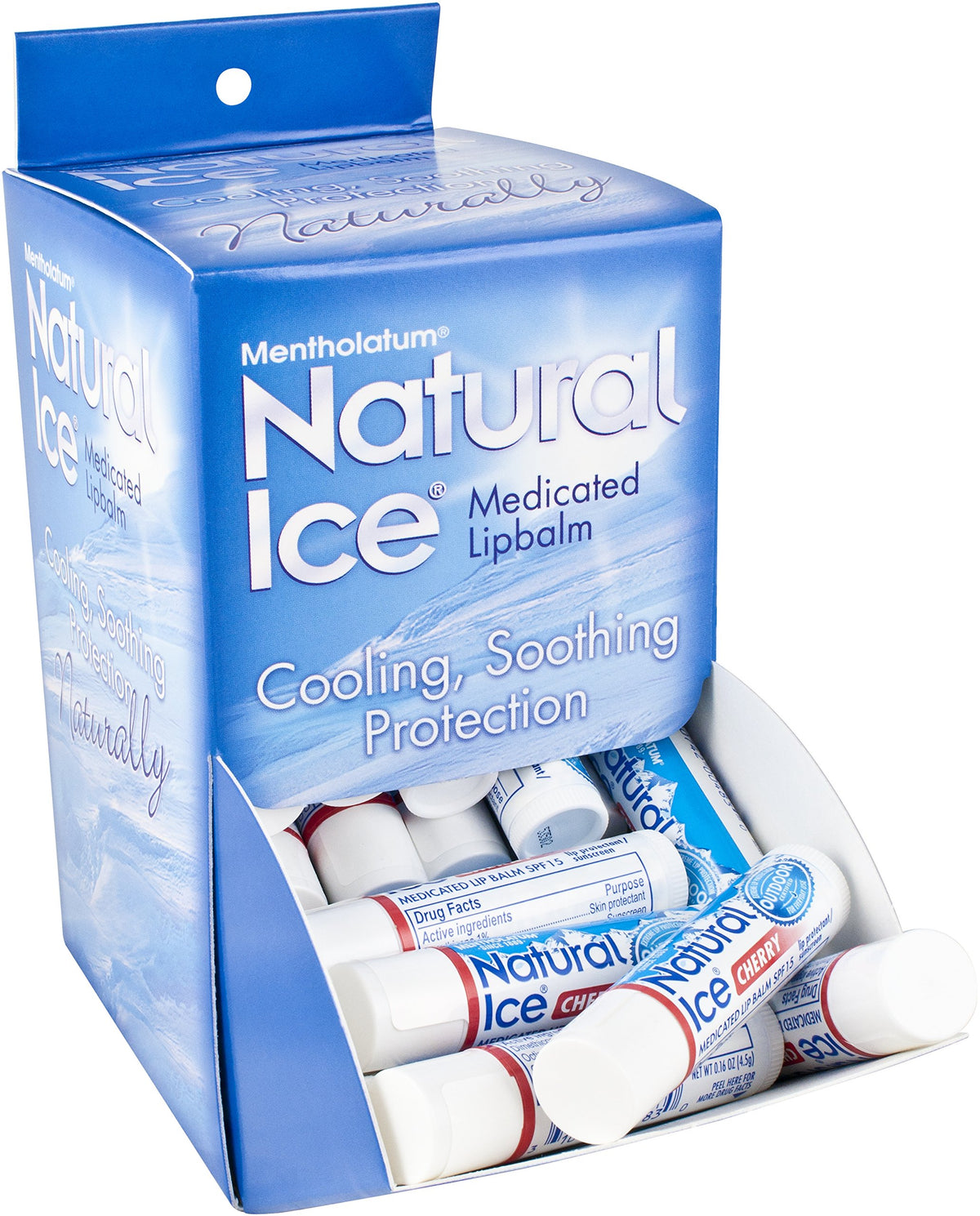 Natural Ice cherry open tube close-up showing smooth texture for easy glide