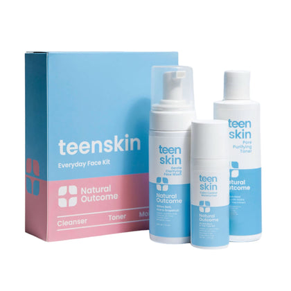 natural outcome front packaging showing full teen kit and clear benefits