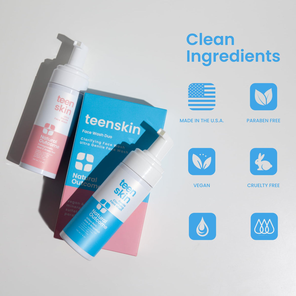 natural outcome two bottles side by side for size comparison and travel convenience