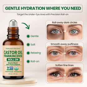 Natural Riches application under-eye demo illustrating de-puffing and ease