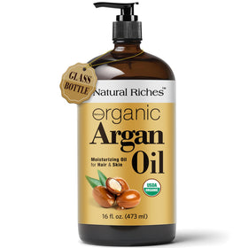 Natural Riches front packaging showing bottle and label with organic claim