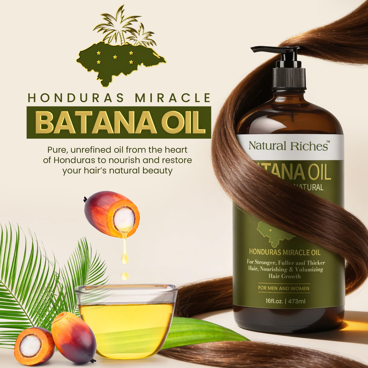 Natural Riches nozzle dispensing oil for precise, low-waste application benefit