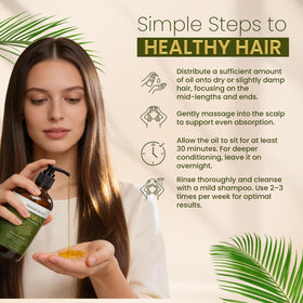 Natural Riches oil being massaged into scalp illustrating targeted hydration
