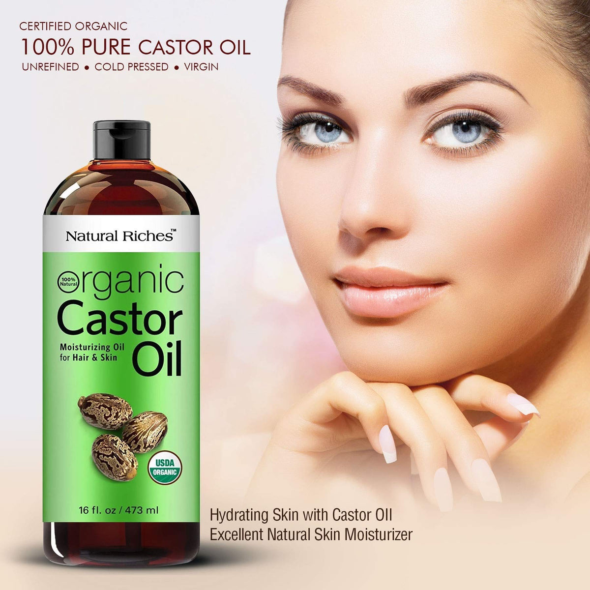 Natural Riches castor oil spoon measurement illustrating easy portioning for treatments