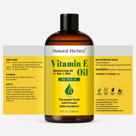 Natural Riches dropper dispensing clear oil for precise, mess-free use