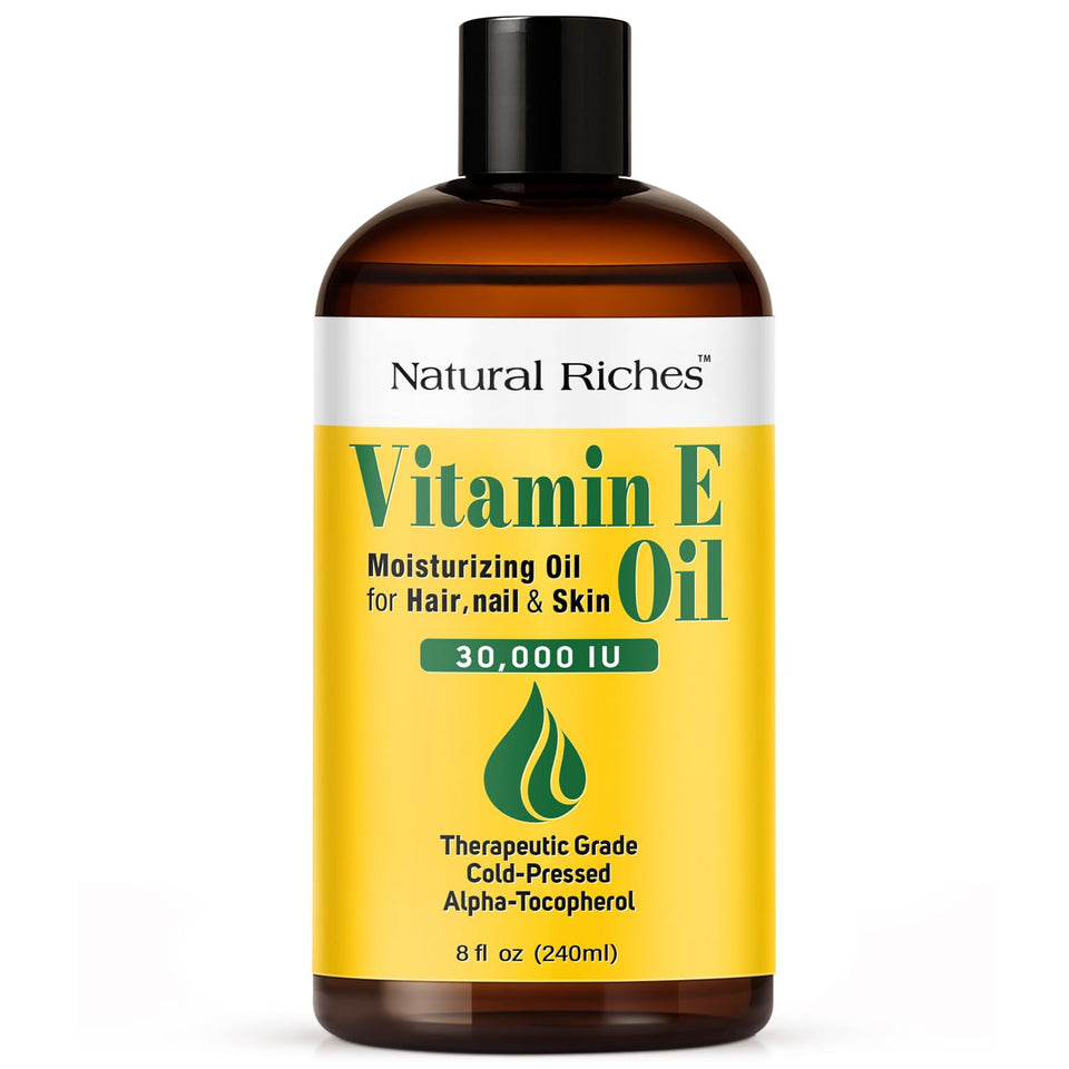 Natural Riches front bottle shot showing label and 8 fl oz size benefit