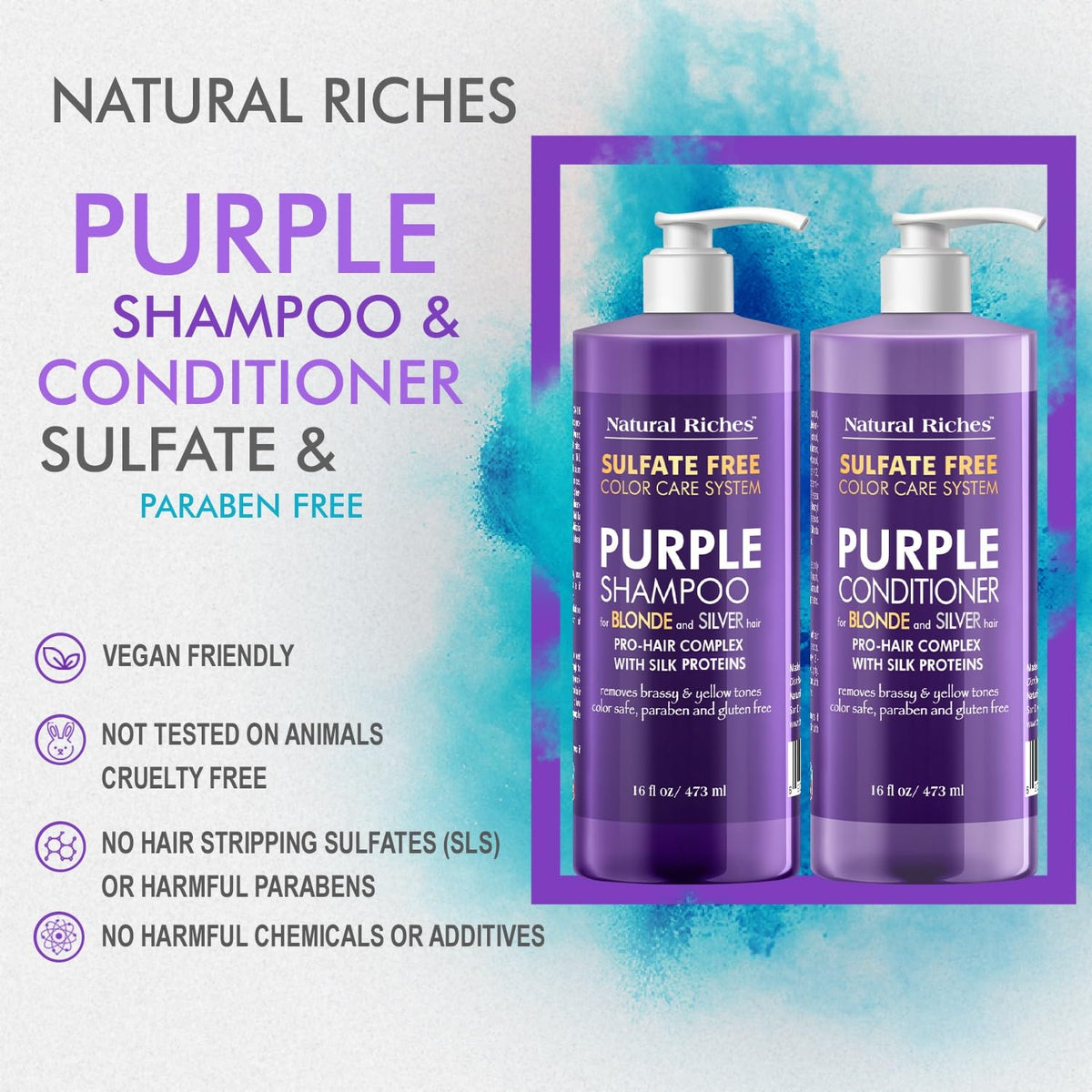Natural Riches on bathroom shelf in lifestyle scene for daily toning routine