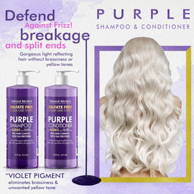 Natural Riches shampoo texture on palm showing violet pigment tone control