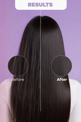 Natural Sant in use blowdry demo showing reduced frizz while styling