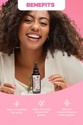Natural Sant applied to scalp with fingertips demonstrating gentle massage and absorption