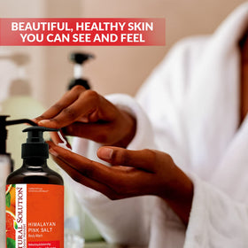 Natural Solution close-up Himalayan pink salt granules for gentle exfoliation