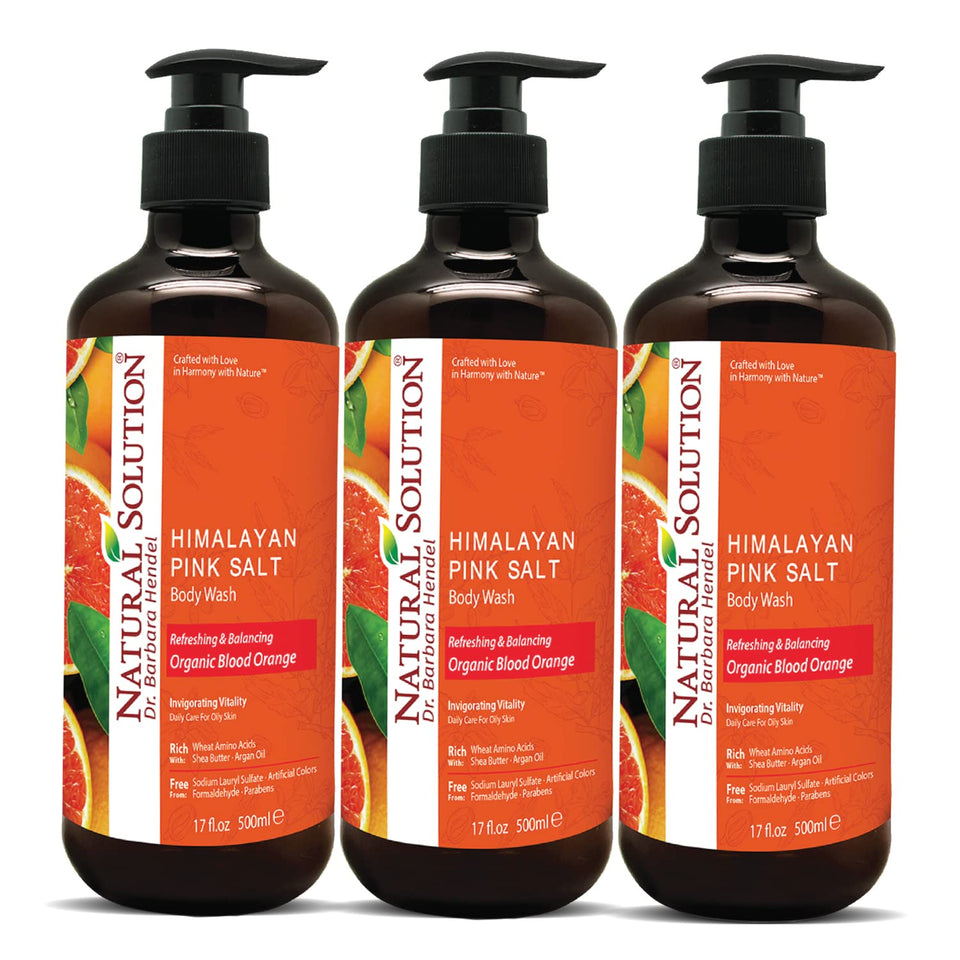 Natural Solution front packaging shows three bottles and refreshing benefit
