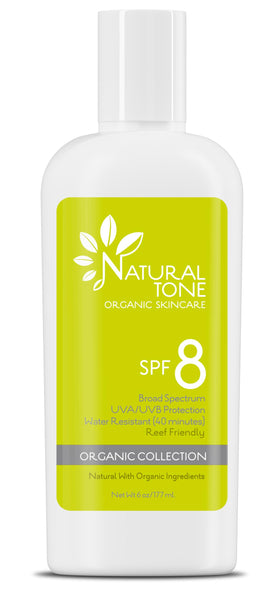 Natural Tone front packaging showing SPF8 sunscreen for daily protection