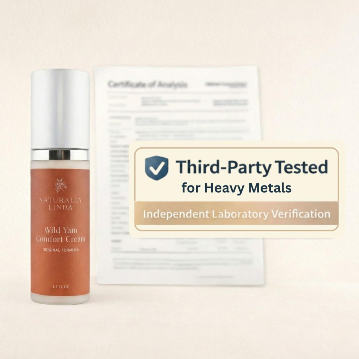 NATURALLY LINDA application on arm demonstrating easy absorption benefit