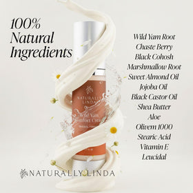 NATURALLY LINDA cream texture close-up highlighting smooth, non-greasy finish