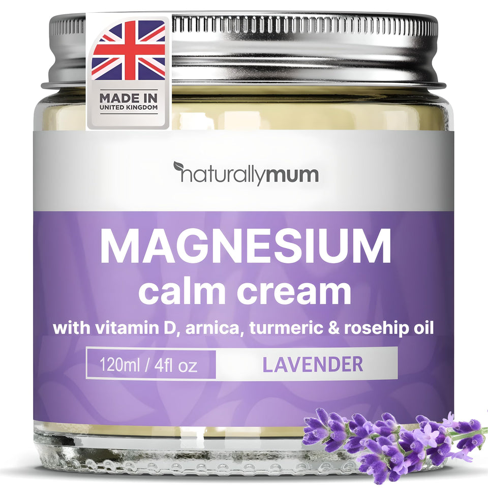 NaturallyMum front packaging showing jar and calming lavender scent benefit