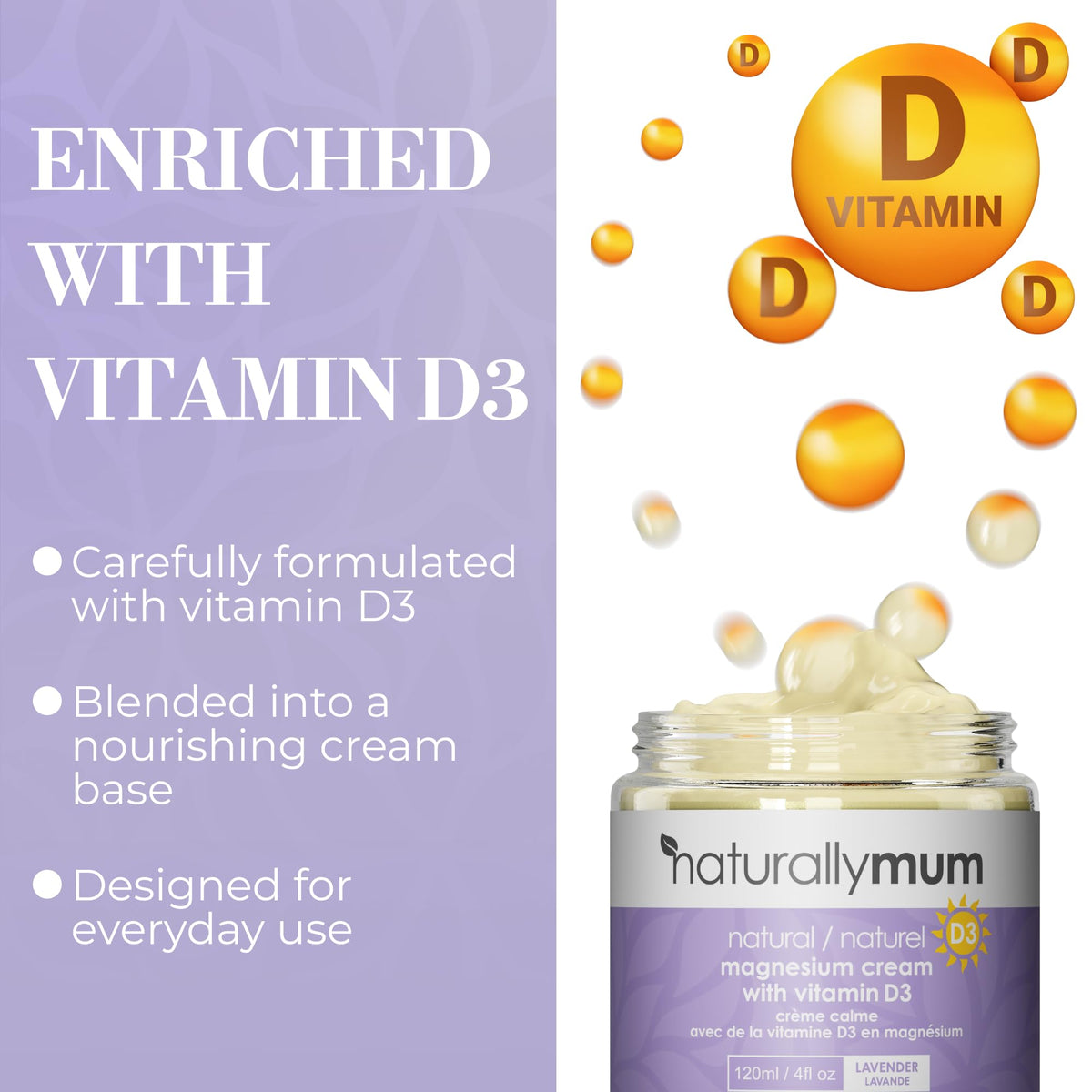 NaturallyMum ingredients flatlay showing oils and magnesium for natural formulation